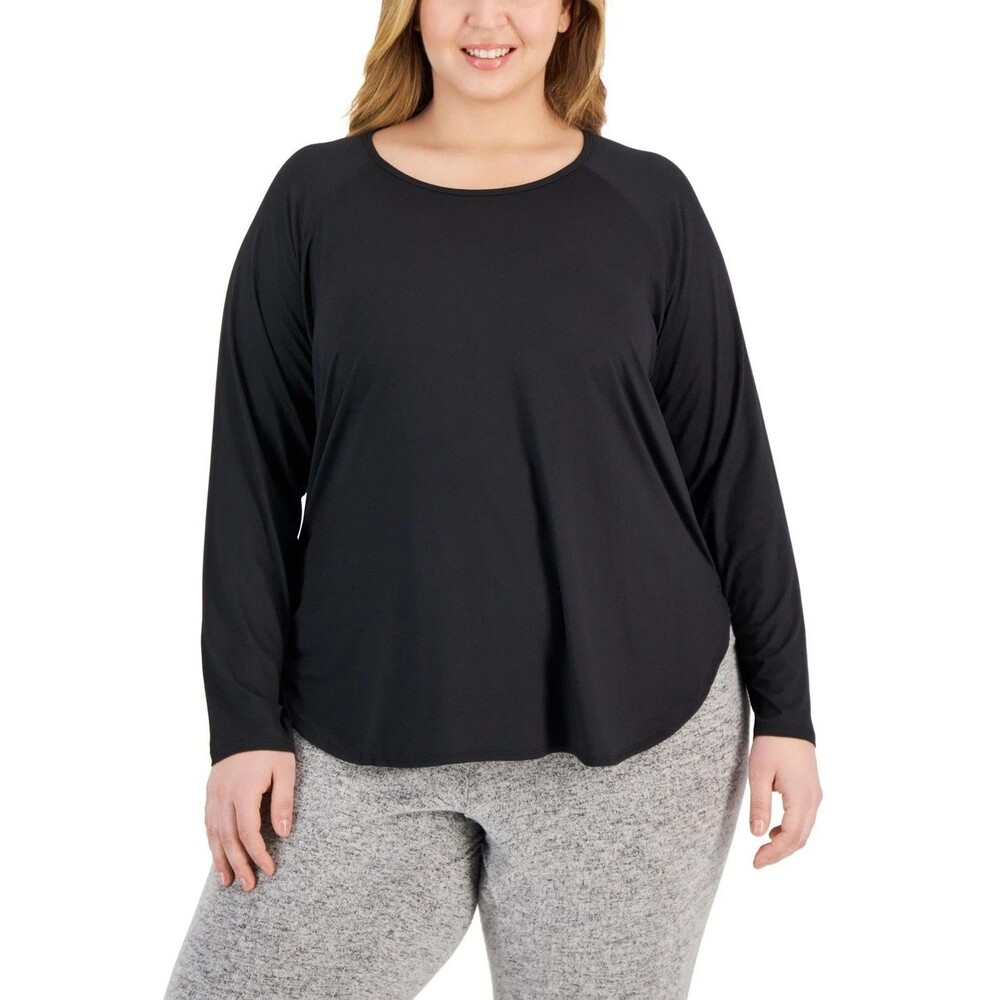 Ideology Performance Top NWT Size 2X Black Long Sleeve Activewear Plus